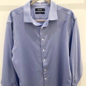 Mens Murano Blue Dress Shirt 17.5